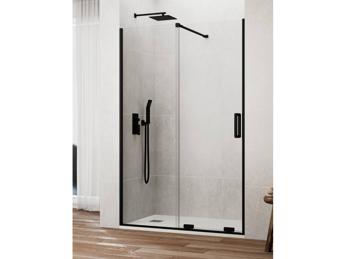 Divisória De Duche Frontal 1+1 Cirene (kenna) Walk-in 115 Cm Perfil Ouro