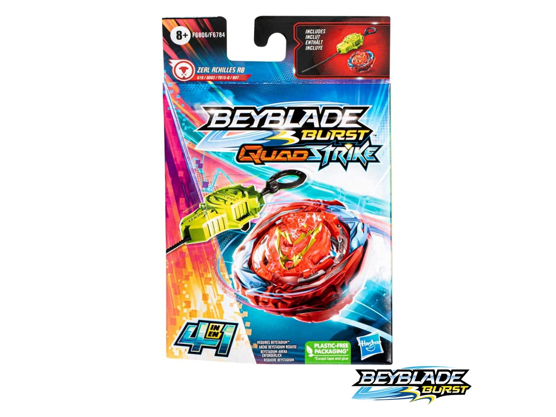 Beyblade Burst Quad Strike Zeal Achilles A8 HASBRO (Idade Mínima: 8 anos)