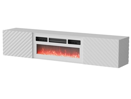Cama Rtv Cabinet Lara 183x35x37 Branco Mate Branco Mantelpiece Cama Meble