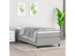 Cama com molas/colchão 90x200 cm tecido cinza-claro
