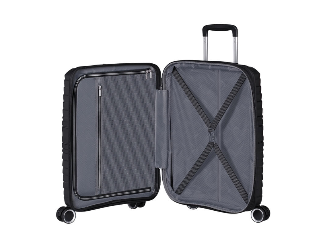 Mala de cabine preta American Tourister Flytwist 55 cm, 4 peças