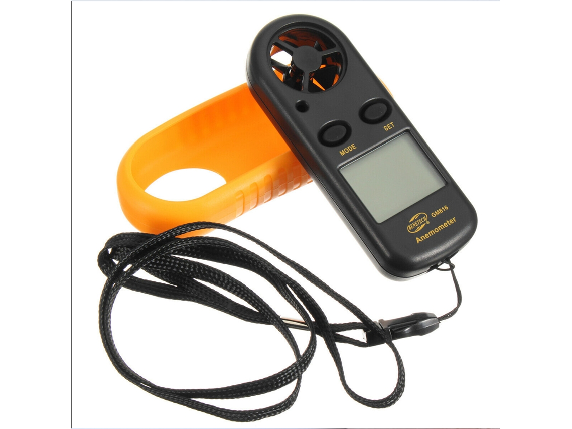 Anemômetro Digital Portátil Medidor De Velocidade E Temperatura Do Vento Com Lcd