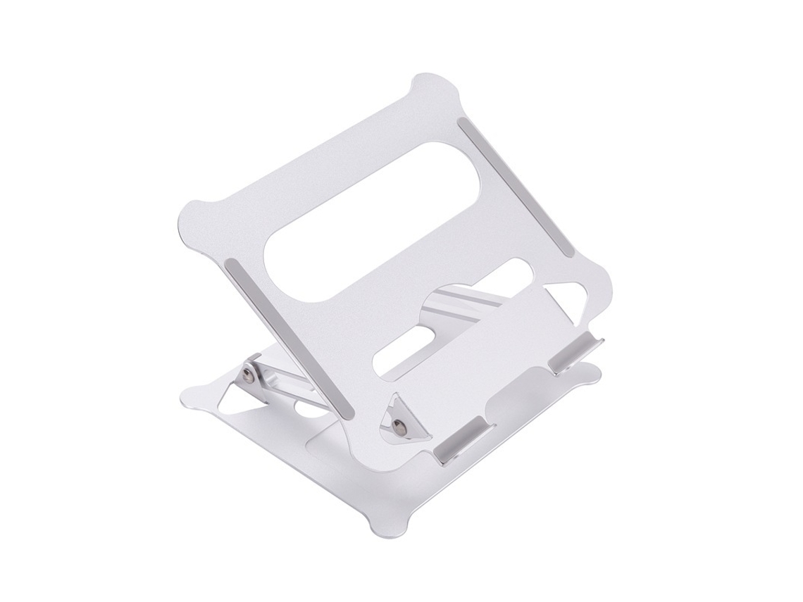 Suporte Dobrável Para Laptop Em Alumínio Prateado Com Elevação E Dissipação De Calor. Aquaforge