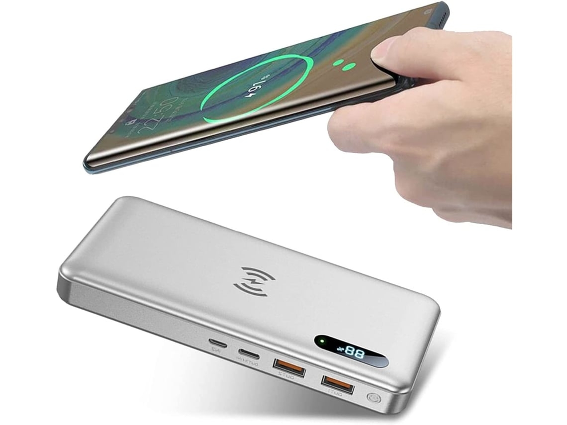 Carregador Wireless Carregamento Rápido Sem Portátil Display Lcd Usb YIZHOOD Branco
