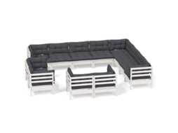 Garden Lounge Set, Garden Lounge Sets Vidaxl Branco Madeira De Pinho (n/a)