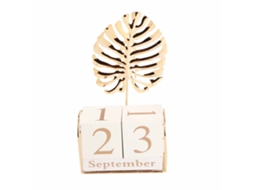 Calendário Perpétuo de Madeira Mesa Decoração Worten