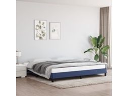 Estrutura De Cama Sem Colchão 200x200 Cm Tecido Azul