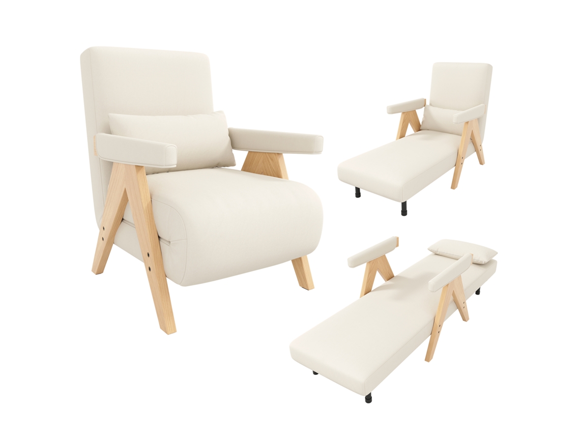 Poltrona 3 Em 1 Conversível Em Sofá-cama Com Assento Estofado Moderno