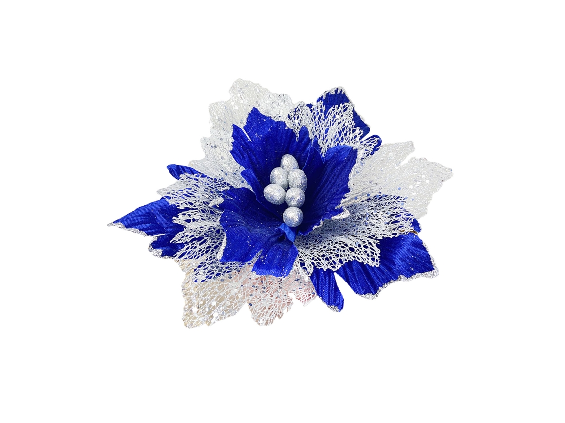 Laxiscreed Decoração De Árvore De Natal Com Flor Azul, Diâmetro De 30cm, Para Um Natal Elegante