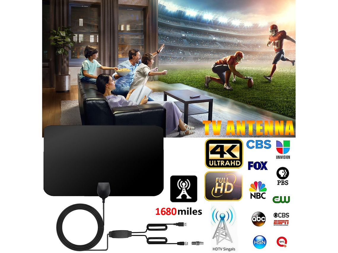 Antena Digital Interna Com Sinal Amplificado 4k Hdtv