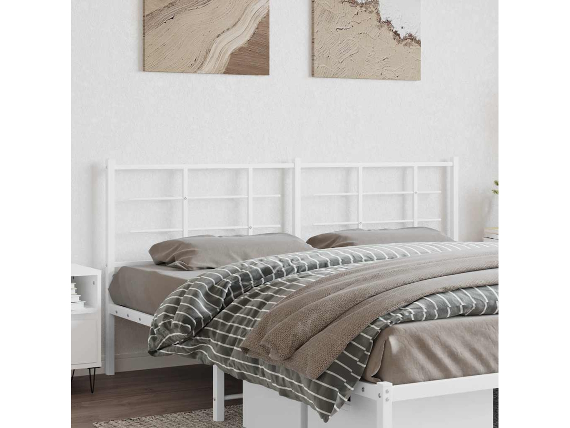 Vidaxl Cabeceira De Substituição 193 Cm Metal Branco