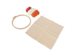 HURRISE Punch Needle Starter Kit Punch Needle Starter Kit Threader Tecido Bordado Hoop Thread Tapete Kit de Retrosaria
