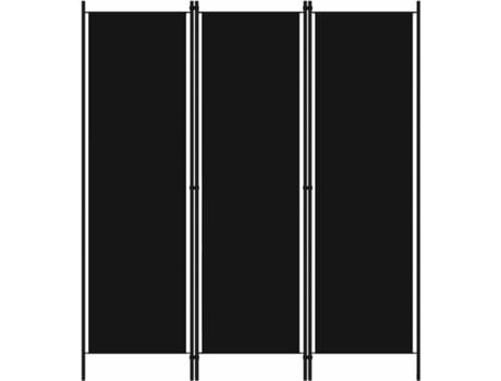 Divisória de Quarto VIDAXL 3 Painéis Preto (150 x 180 cm - Tecido)