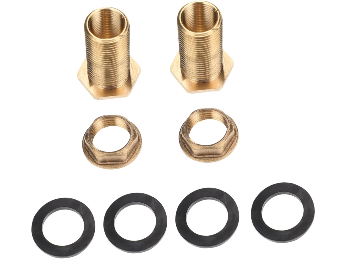 Conector De Latão Para Tanque Anteparo, Macho E Fêmea, Com Rosca 1/2"