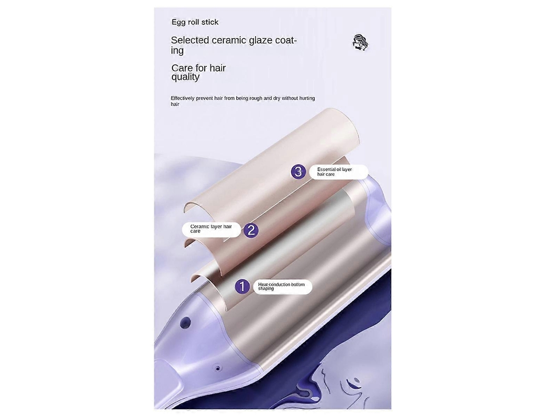 Modelador De Cachos Deep Wave 32mm Com 5 Temperaturas Ajustáveis, Aquecimento Rápido E Função Crisping Plugue Ue Hengjian