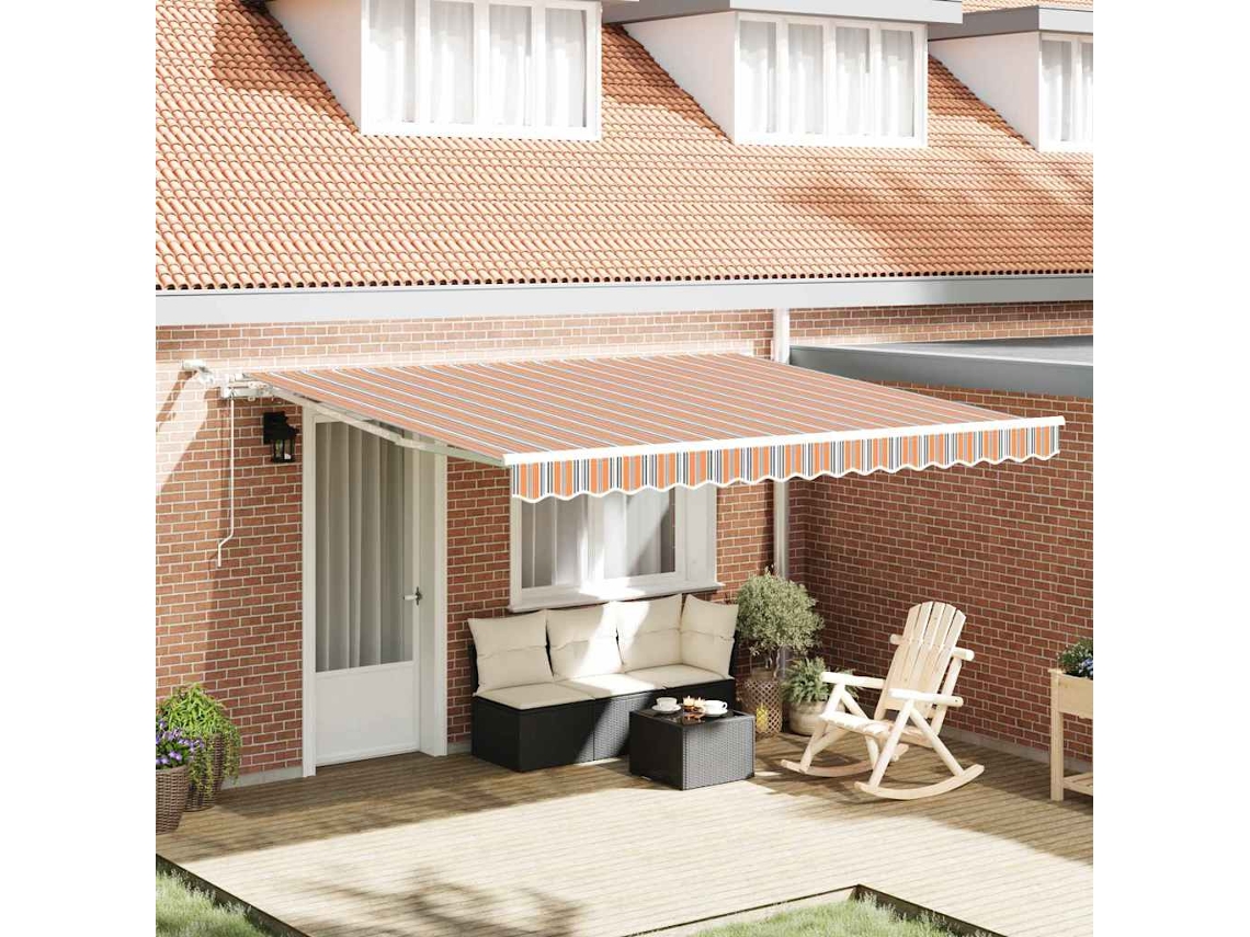 Vidaxl Toldo Retrátil Multicolor 400 × 300 Cm Poliéster
