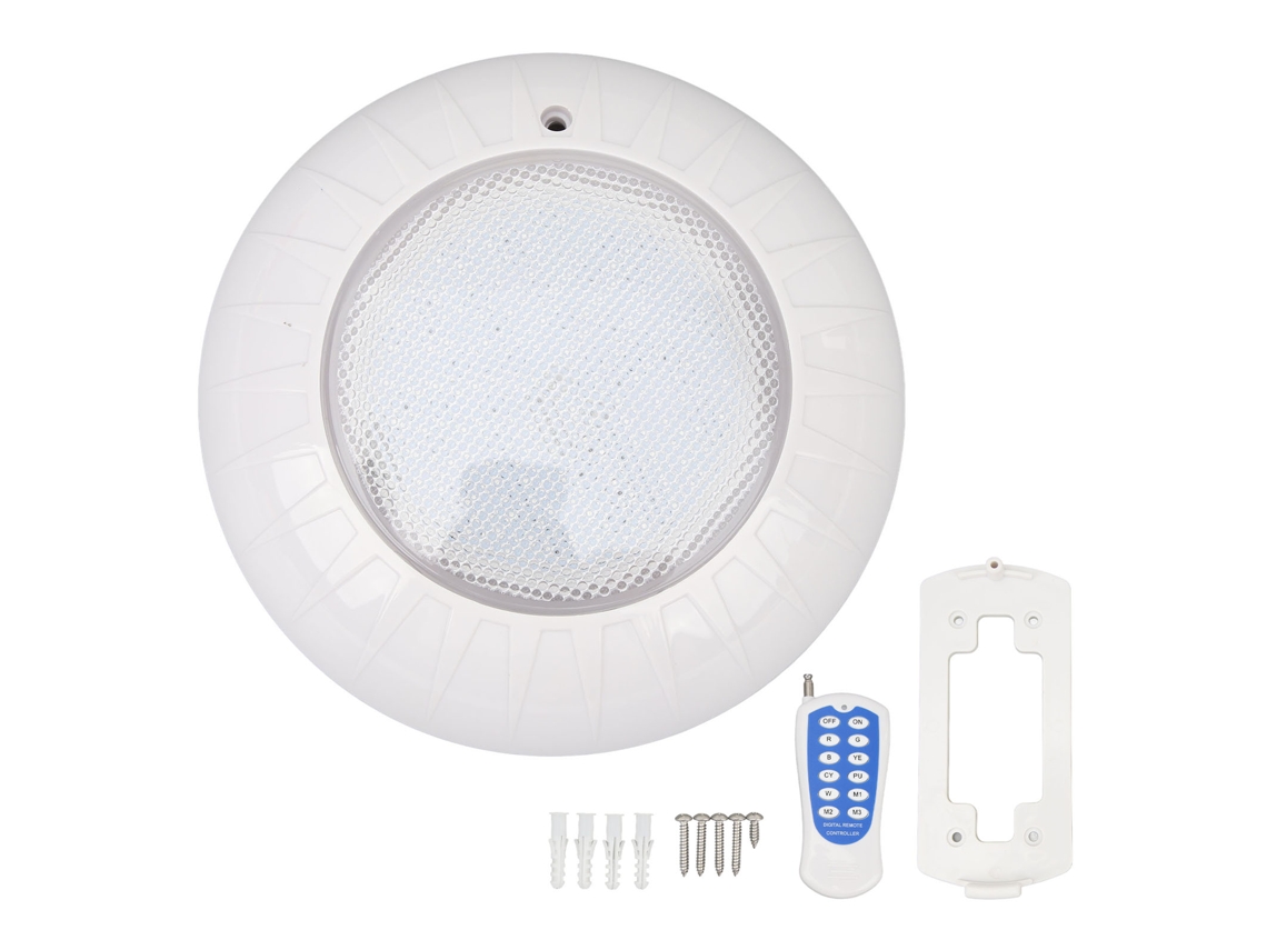 Lâmpada de piscina LED RGB 12V 18W IP68 controle remoto 7 cores 2 modos S/MARCA