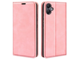 Compre Capa De Couro Tipo Carteira Para Samsung Galaxy A06 4g, Rosa, Com Toque De Pele