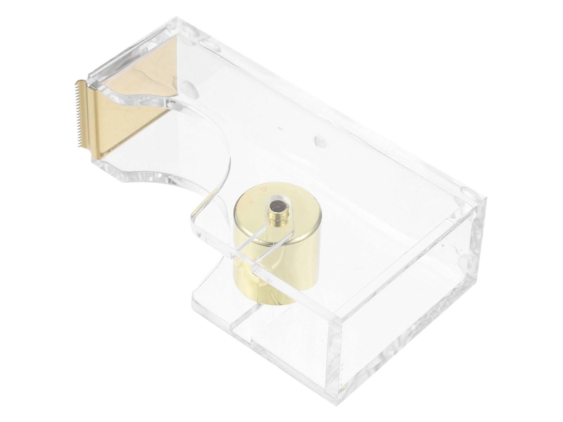 Dispensador de Fita Adesiva de Mesa, Cortador de Fita Dourado para Uso Doméstico, 2 Peças, Ferramenta em Acrílico GOKOCO