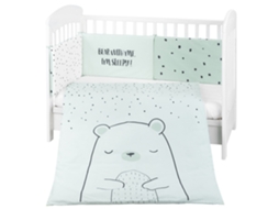 Conjunto Jogo de Cama 2Pçs 70X140Cm KIKKABOO Bear With Me Menta
