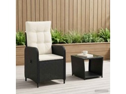 Vidaxl Conjunto De Lounge De Jardim 2 Unid. Preto E Branco Creme