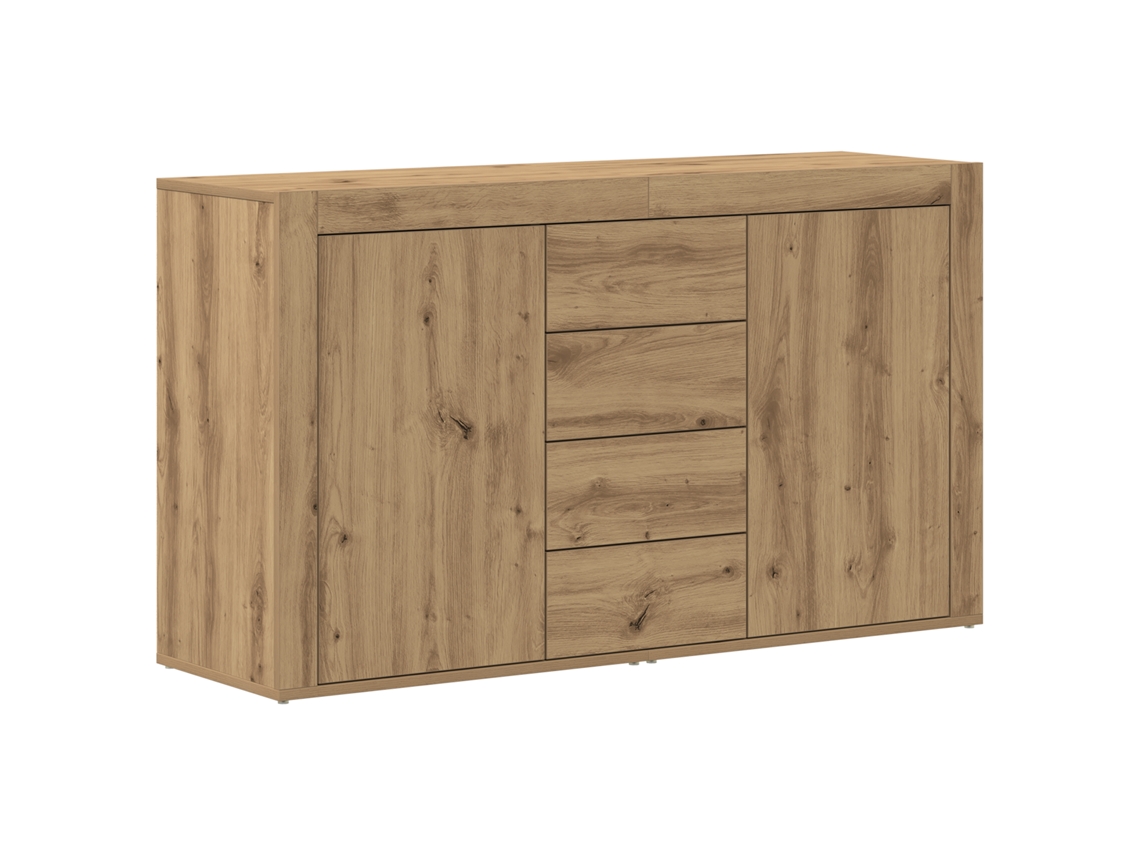 Buffet Moderno De Carvalho Artesanal Com Amplo Armazenamento Vidaxl Castanho Derivados De Madeira (120x36x69cm)