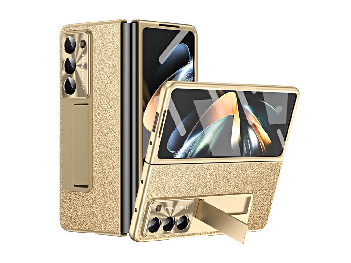 Capa Para Samsung Galaxy Z Fold7 Lente Ângulo Ajustável Dourado Czhhmart