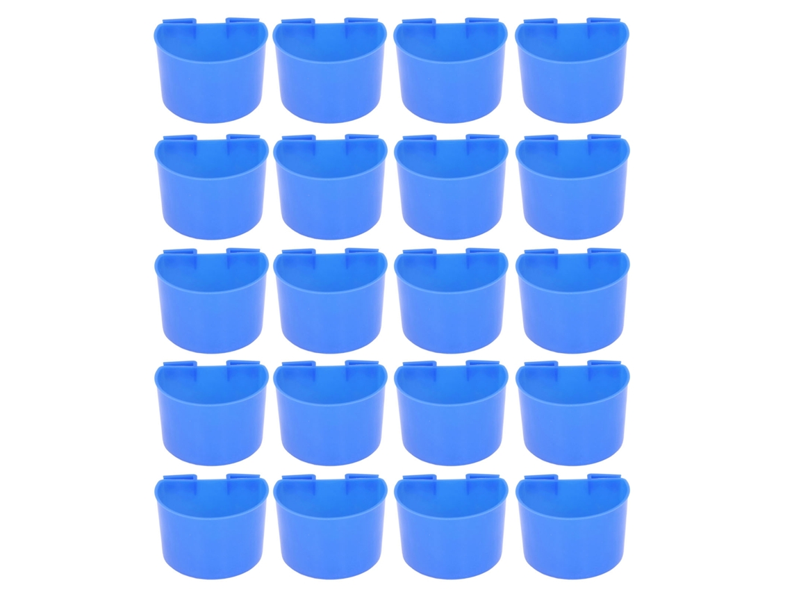 Primerox 20 comedouros para pássaros, plástico, para gaiola, papagaio, azul | S/BRAND
