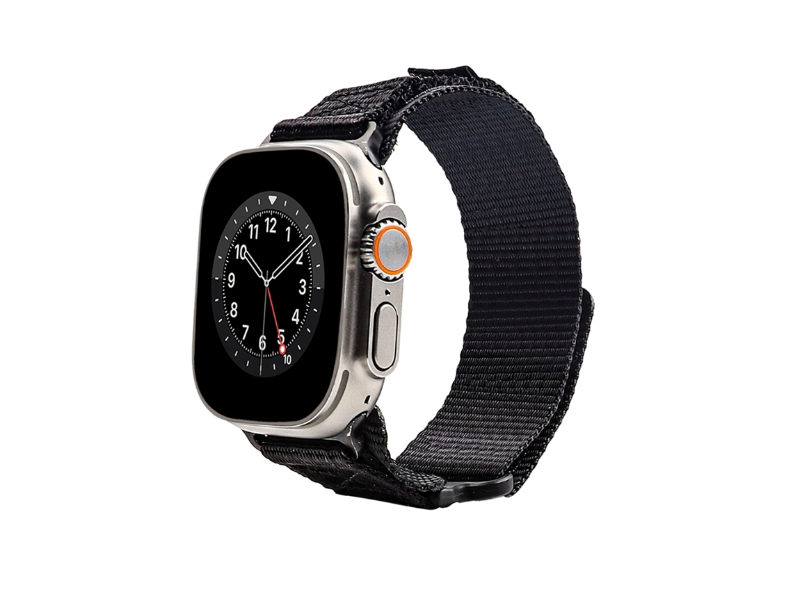 Bracelete para Smartwatch de duas seções de nylon para Apple Watch Ultra 49 mm (preta)