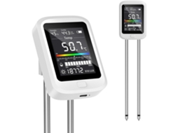 Medidor De Ph Do Solo Recarregável 6em 1com Visor Giratório Para Medir Umidade, Luz, Temperatura E Nutrientes