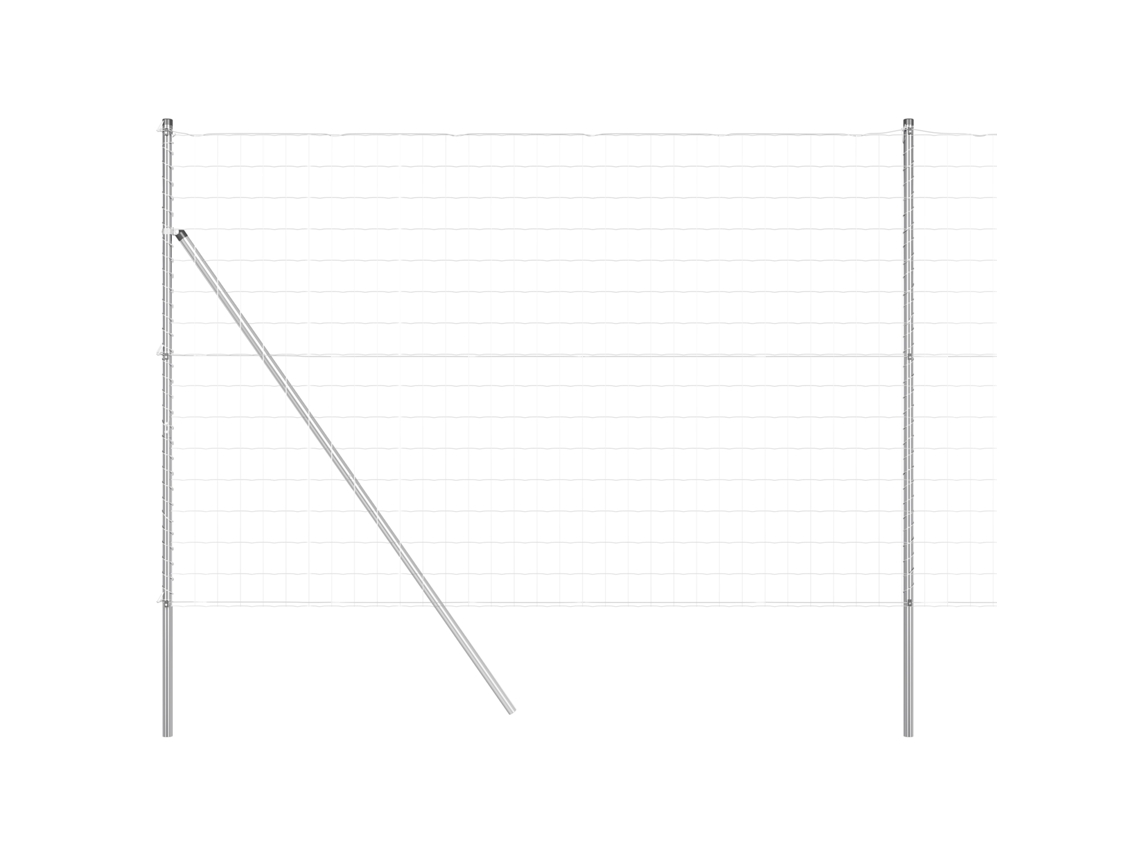 Conjunto 1 Cerca Externa Vidaxl Prateado Aço (10 X 1,5 M)