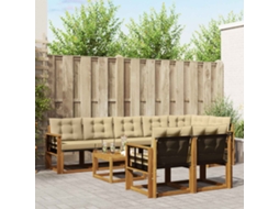 Vidaxl Conjunto De Sofás Para Exterior 9 Unid. Natural E Bege