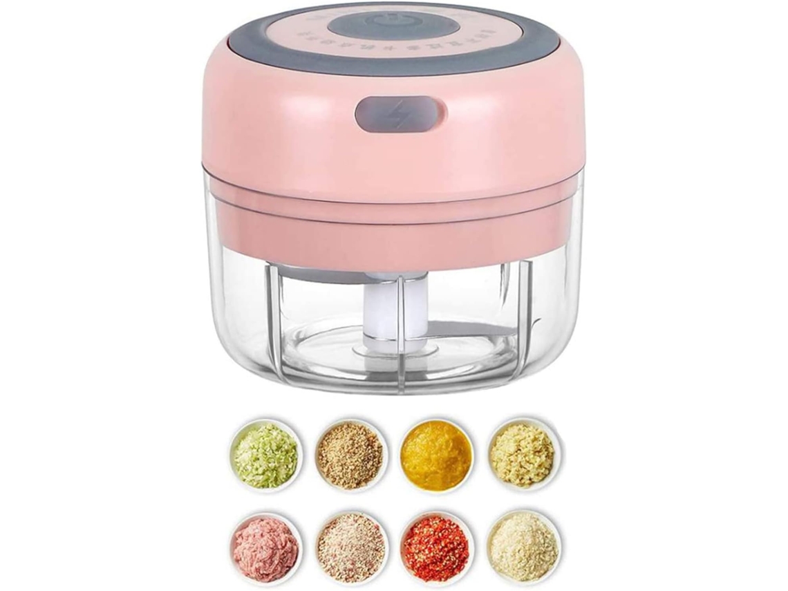 Mini Picador De Alho Elétrico, Picador De Cebola E Legumes Usb De 100 Ml, Processador De Alimentos Portátil Pequeno (rosa)
