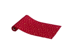 Caminho de Mesa para Árvore de Natal com Efeito Veludo Vermelho e Dourado ATMOSPHERA