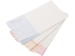 Conjunto de 3 folhas A6 com dobra tripla para planner portátil, papel de 120 g/m², formato com 5 furos.