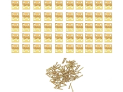 Dobradiças De Cobre Puro Para Caixas, Dobradiças Pequenas E Maciças Para Uso Em Miniatura, Pacote Com 50 Unidades