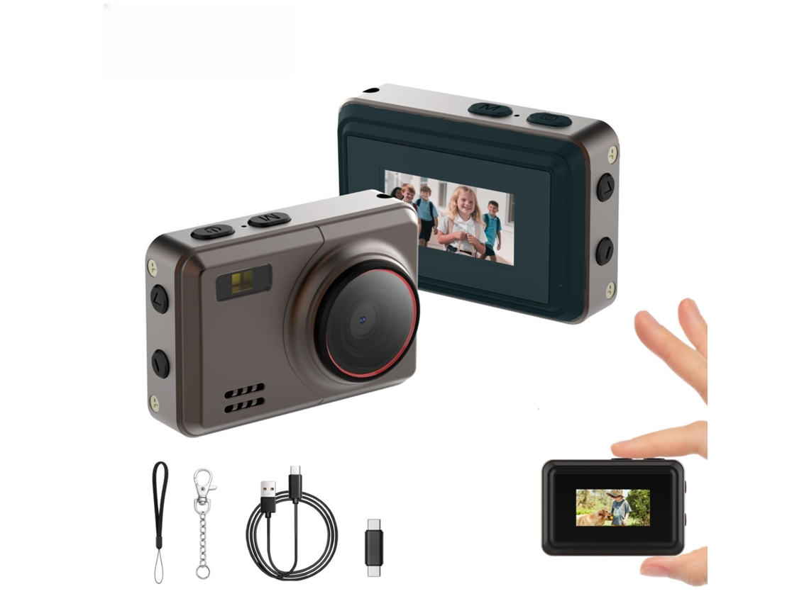 Mini Câmara Digital Retro 1080p com Ecrã 0.96",para Viagens, Vlogs e Fotos Noturnas Cinza HEXINYIGJLY