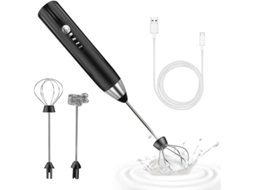 Espumador De Leite Elétrico, Recarregável Via Usb, Com Mini Batedor Em Aço Inoxidável, Para Café E Latte (preto)