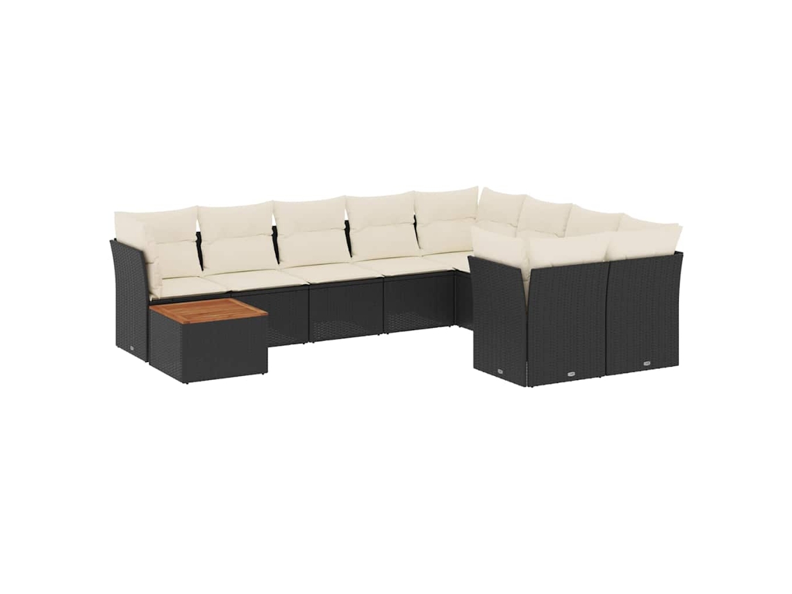 Garden Sofa Set, Garden Sofa Sets Vidaxl Preto Rattan / Vime (n/a)