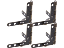 Tehaux 4 Peças Dobradiças De Suporte Dobráveis Ferro Com Furo Para Móveis E Mini Armários, Marrom, Fáceis De Instalar