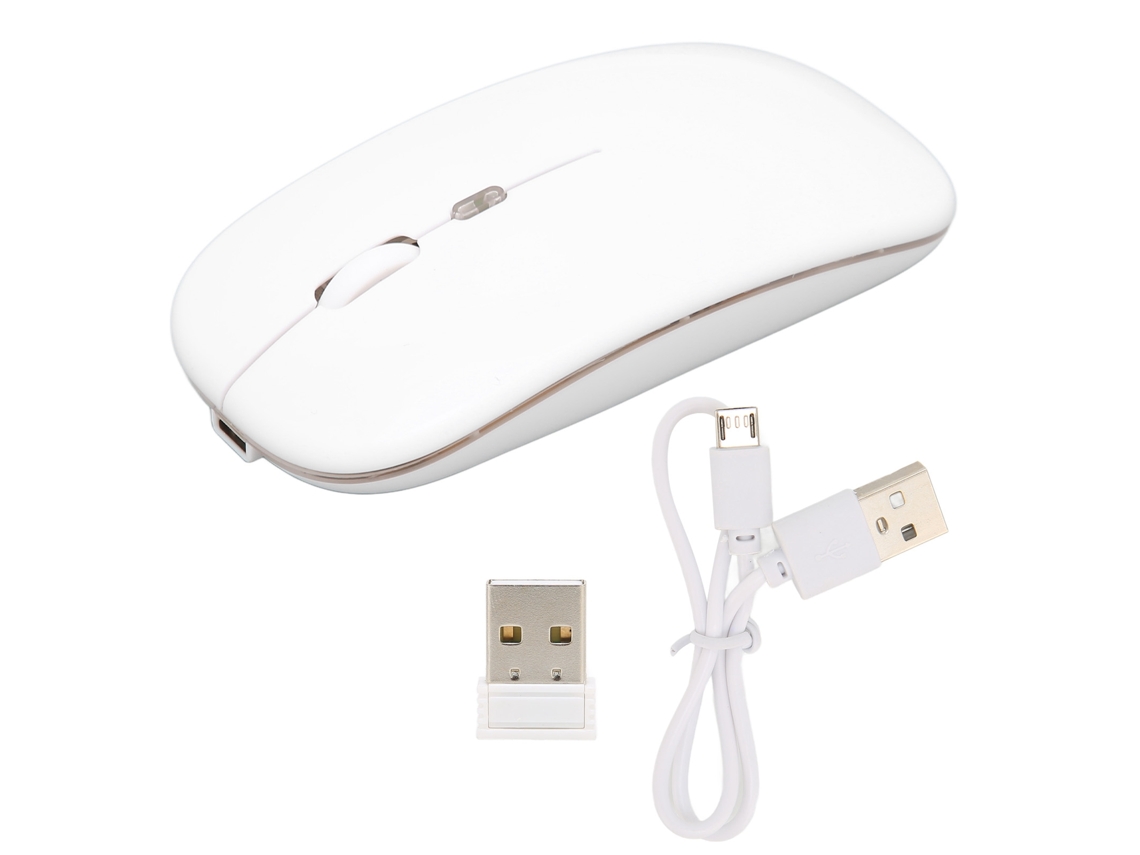 2026 rato Sem Fio Led Silencioso Carregamento Usb Branco