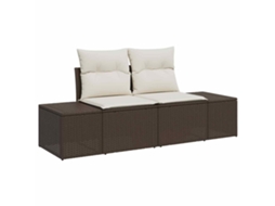 Maison Exclusive - Sofá De Jardim Com Almofada Marrom 184 X 62 X 69 Cm Vime Pe