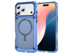 Capa Para Iphone 17 Pro Max Compatível Com Magsafe - Azul Transparente