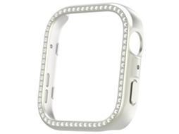 Capa de Pc com Strass para Huawei Watch Fit 4 Pro Meia Cobertura Recortada com Detalhes em Pedraria CHABERLU