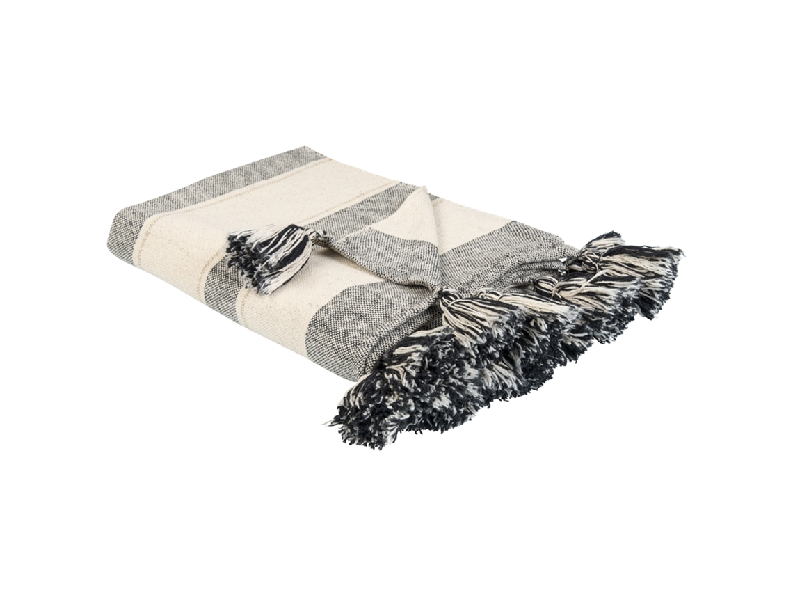 Manta Decorativa Beliani Cayir De Algodón Beige 130x170x1