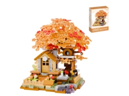 Kit de Montagem Casa na Cerejeira com 690 Peças, Modelo de Planta Ornamental Colecionável, Jogo de Construção Manual.