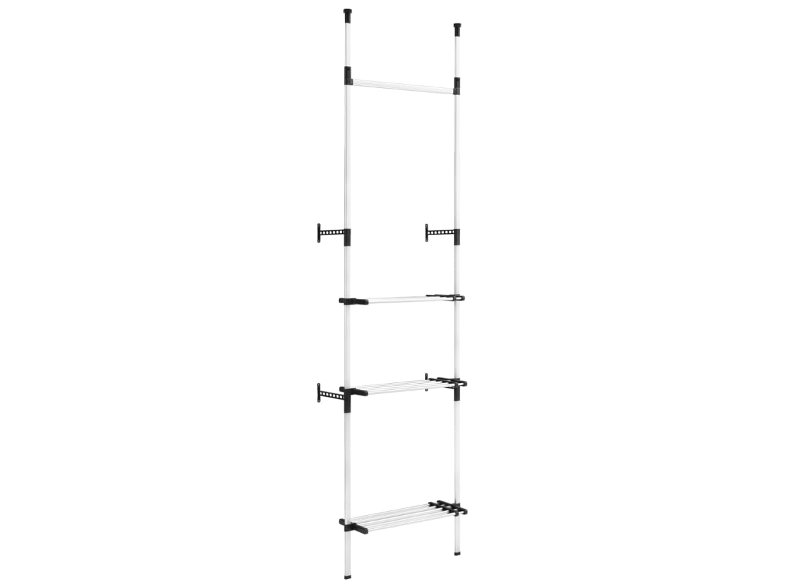 Telescopic Wardrobe System, Telescopic Wardrobe Systems Vidaxl Prateado Alumínio