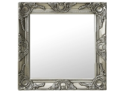 Wall Mirror, Wall Mirrors Vidaxl Prateado Madeira (50 X 50 Cm)