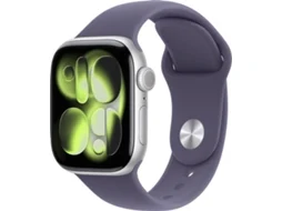 APPLE Watch Series 11 GPS 42 mm Prateado Alumínio com Bracelete Desportiva Roxo Névoa (Tamanho S/M)
