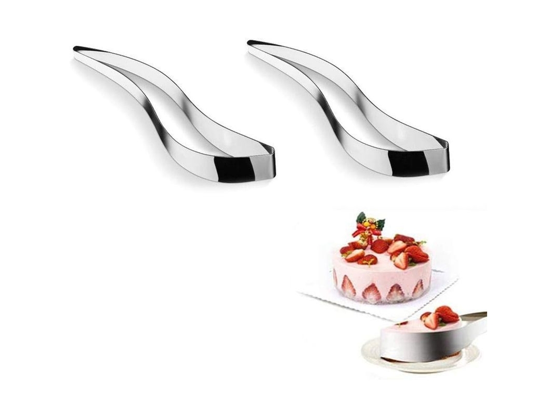 Nova Line fatiador de Bolo de Aço Inoxidável, 2 Peças, Ferramenta para Servir e Dividir Bolo de Aniversário